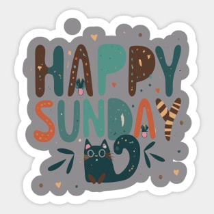 Happy Sunday Cat Sticker